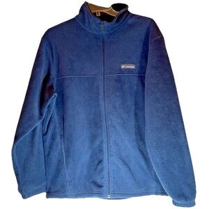 Columbia Men's Jacket Navy Blue Size 1X Full Zip Pockets Soft & Warm Casual EUC